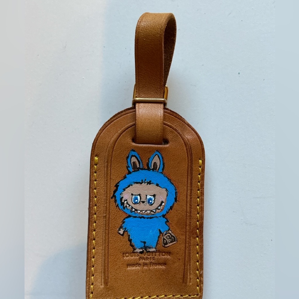 Louis Vuitton Haind Painted Luggage Tag with Labubu